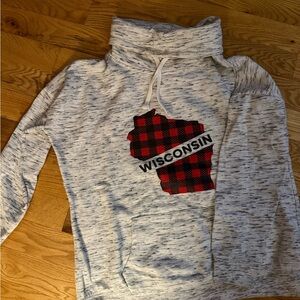 J. America Cream and Gray Hoodie